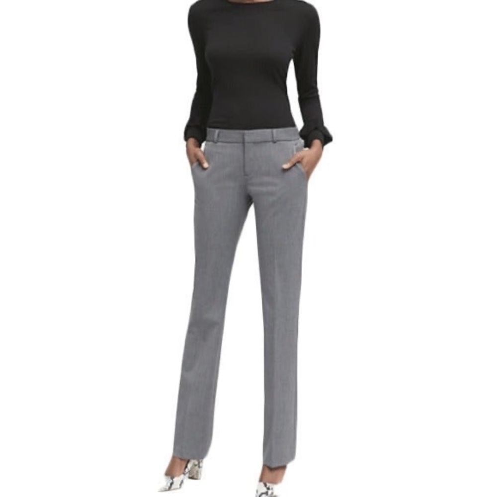 Heather Grey Wool Logan Banana Republic Trousers